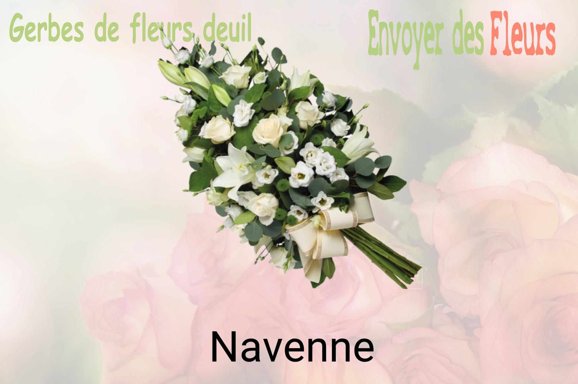 Gerbe de fleurs de deuil livrée à Navenne
